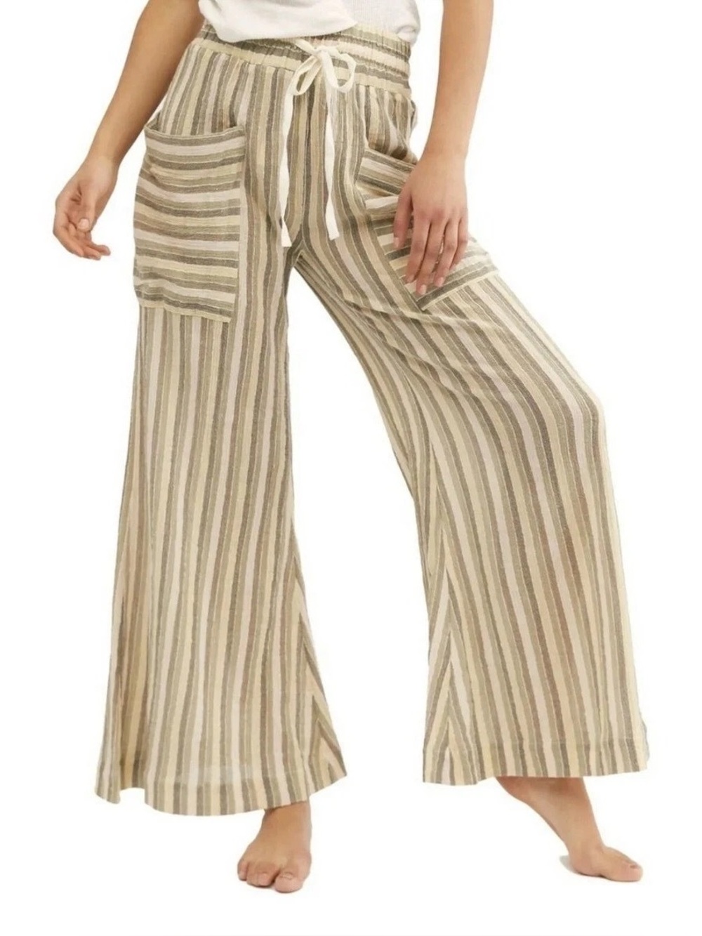Free People 100% Gauze Palazzo Flare Pants